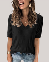 Arach&Cloz Short-Sleeve Knit Top