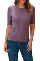 Arach&Cloz Scalloped-Cuff Crew-Neck Knit Top — product image 10