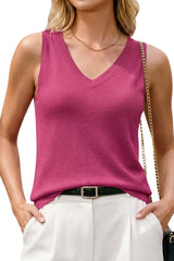 Arach&Cloz Women's Wool Blend Slim Fit Double V-Neck Vest (2026)