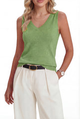 Arach&Cloz Women's Wool Blend Slim Fit Double V-Neck Vest (2026)