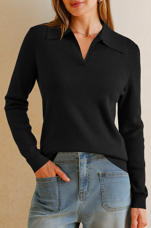 Wool Blend Collared Fall Pullover Sweaters Business Casual Outfits