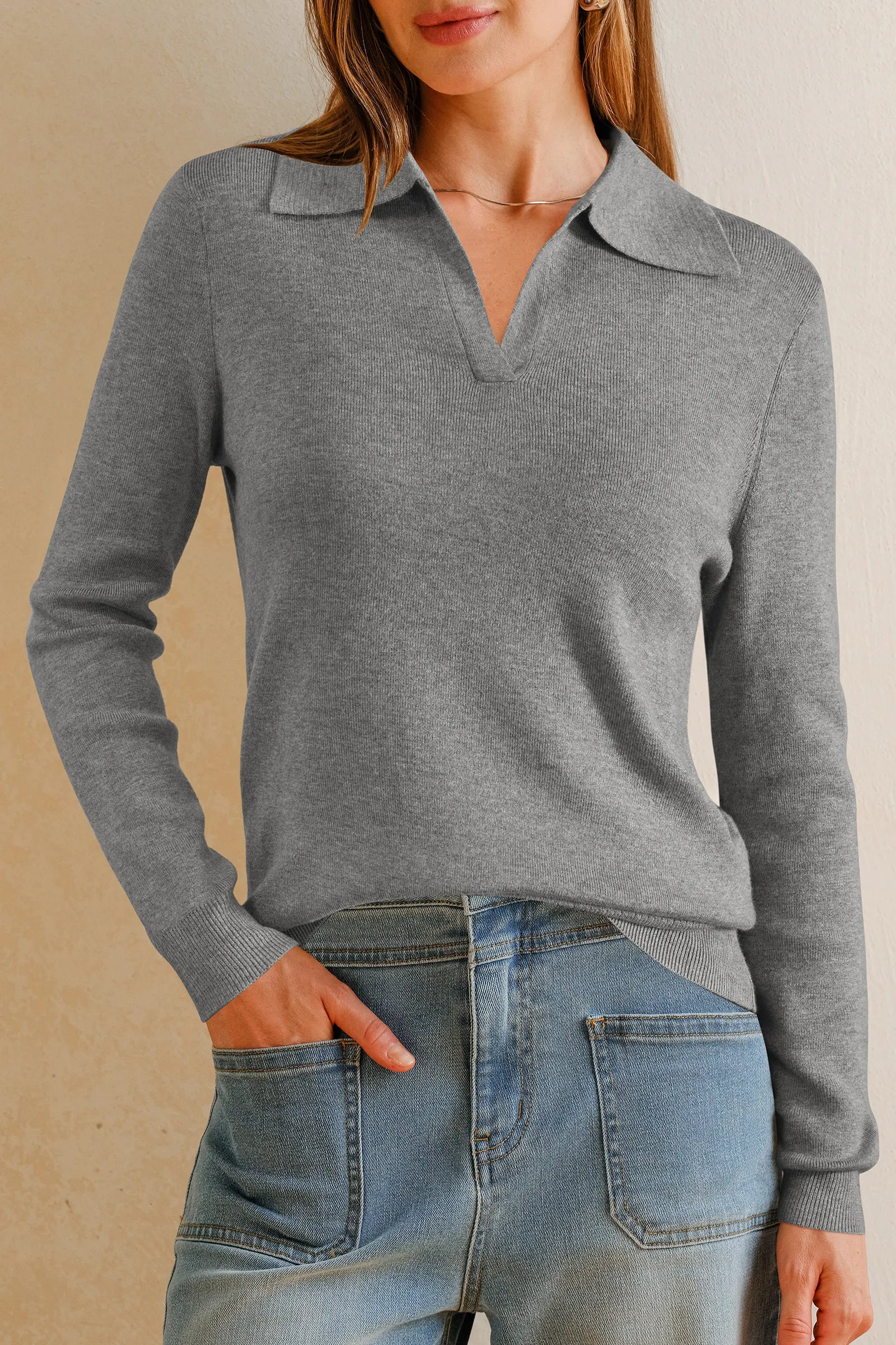 Arach&Cloz Wool-Blend Collared Pullover — product image 16