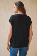 Arach&Cloz Women's Wool Blend Oversized Short-Sleeve Sweater(2026)