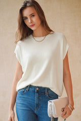 Arach&Cloz Women's Wool Blend Oversized Short-Sleeve Sweater(2026)