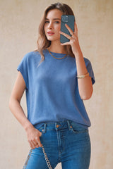 Arach&Cloz Women's Wool Blend Oversized Short-Sleeve Sweater(2026)
