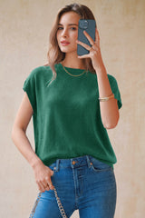 Arach&Cloz Women's Wool Blend Oversized Short-Sleeve Sweater(2026)