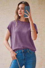 Arach&Cloz Women's Wool Blend Oversized Short-Sleeve Sweater(2026)