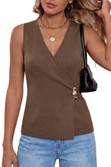 Arach&Cloz Women's Lyocell Blend Wrapped V-Neck Vest (2026)