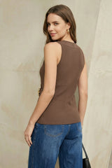 Arach&Cloz Women's Lyocell Blend Wrapped V-Neck Vest (2026)