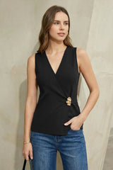 Arach&Cloz Women's Lyocell Blend Wrapped V-Neck Vest (2026)