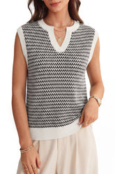 Arach&Cloz 100% Cotton V-Neck Polo Regular-Fit Sweater Vest — product image 1