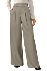 Arach&Cloz Women's Wrinkle-Free Pleated Business Wide Leg Pants Fall 2025