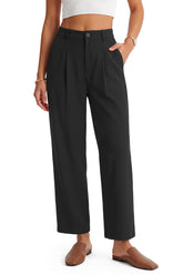 Arach&Cloz Linen-Blend High-Rise Ankle Trousers — product image 56