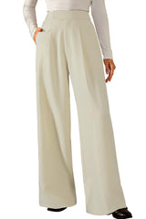 Arach&Cloz Women's Wrinkle-Free Pleated Business Wide Leg Pants Fall 2025