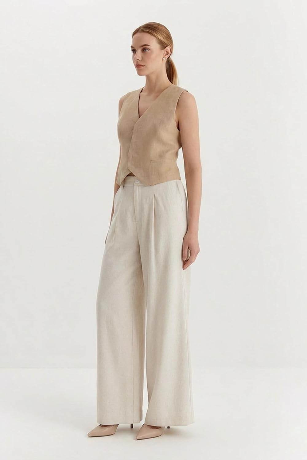 Linen Blend Wide Leg All-Season Business Casual Outfits Pants Black / X-Large / Petite Linen Blend Wide Leg All-Season Business Casual Outfits Pants Black / X-Large / Petite