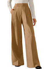 Arach&Cloz Women's Wrinkle-Free Pleated Business Wide Leg Pants Fall 2025