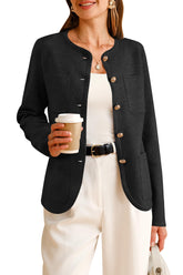 Arach&Cloz Wool-Blend Pocketed Knit Blazer — product image 14