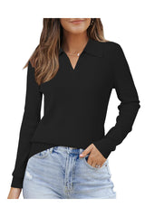 Arach&Cloz Women¡¯s Wool Blend Collared Fall Pullover Sweaters Business Casual Outfits 2025