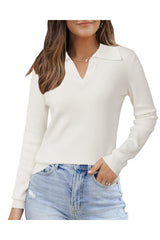 Arach&Cloz Women¡¯s Wool Blend Collared Fall Pullover Sweaters Business Casual Outfits 2025