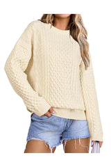 Arach&Cloz Women's Wool Blend Cable Knit Fall Winter Chunky Oversized Sweaters 2025