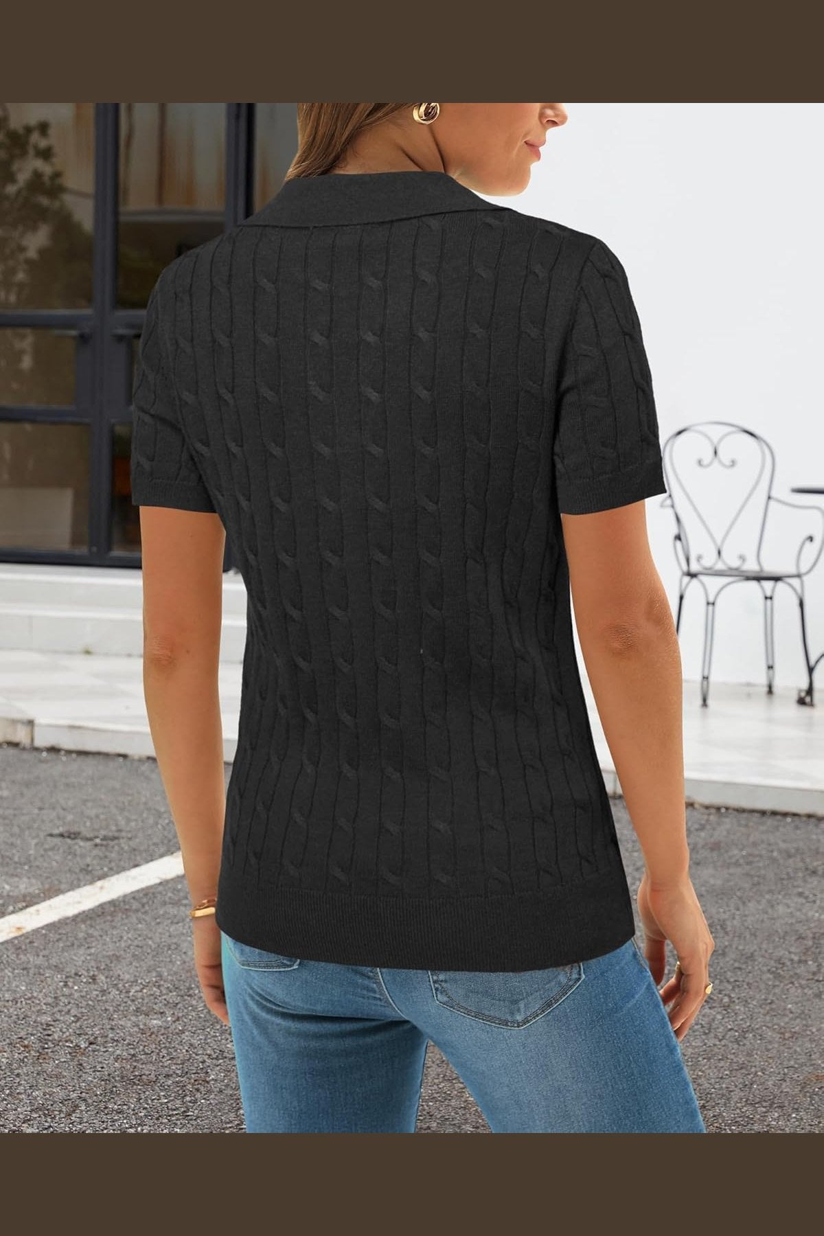 Arach&Cloz Women's Wool Blend Summer Fall Tops Business Casual Polo Shirts 2025