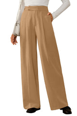 Arach&Cloz Women's Wrinkle-Free Pleated Business Wide Leg Pants Fall 2025