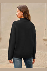 Arach&Cloz Women's Wool Blend Soft Mock Neck Casual Oversized Fall Sweater