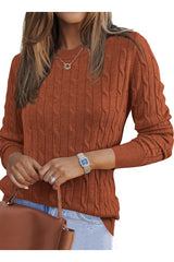 Arach&Cloz Women's Wool Blend Classic Crew Neck Casual Fall Sweaters