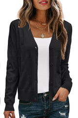 Arach&Cloz Women's Soft Cropped Cardigan Casual Lightweight Shrug Sweater Tops