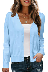 Arach&Cloz Women's Soft Cropped Cardigan Casual Lightweight Shrug Sweater Tops