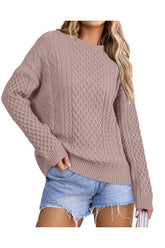 Arach&Cloz Wool-Blend Cable-Knit Oversized Pullover — product image 6