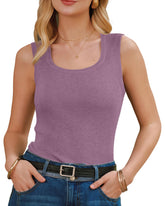 Arach&Cloz Wool-Blend Square-Neck Slim-Fit Tank Top — product image 12