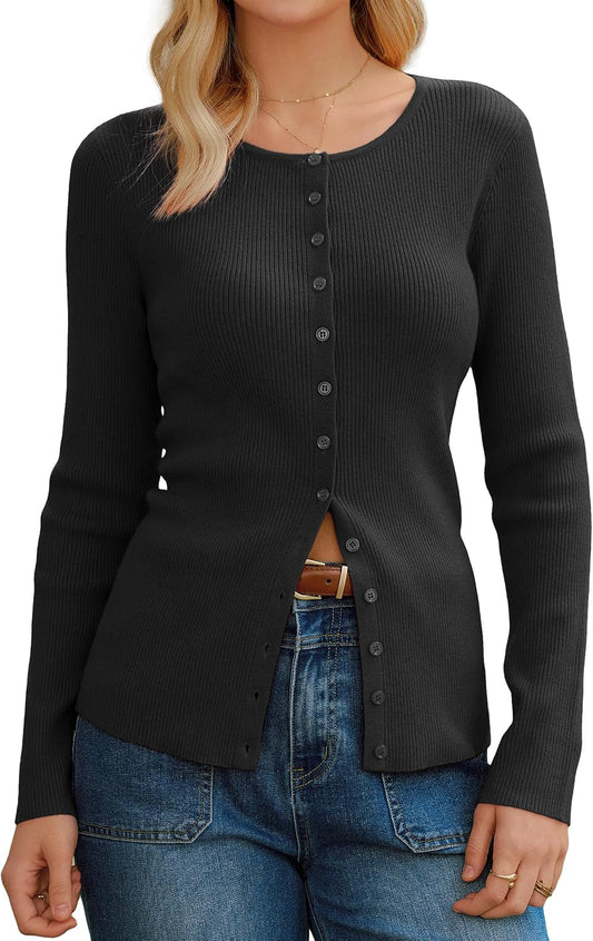 Arach&Cloz Women's Wool Blend Button Up Spring Business Cardigan Tops Outfits 2026