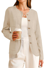 Arach&Cloz Womens Wool Blend Sweater Blazers Business Casual Jacket with Pockets 2025