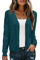 Arach&Cloz Women's Soft Cropped Cardigan Casual Lightweight Shrug Sweater Tops