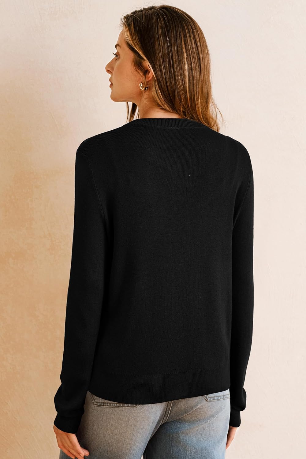 Arach&Cloz Wool-Blend Lightweight Cardigan — Off-White — product image 4