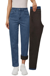 Arach&Cloz High-Waist Straight-Leg Fleece-Lined Trousers — product image 10