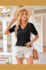 Arach&Cloz Women's Lightweight Fall Sweater Tops Casual Short Sleeve Blouses Shirts