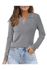 Arach&Cloz Women¡¯s Wool Blend Collared Fall Pullover Sweaters Business Casual Outfits 2025