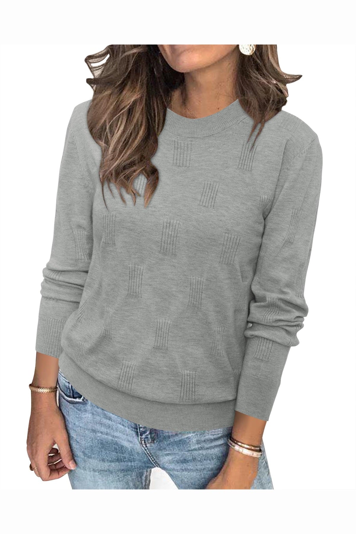 Arach&Cloz Women's Soft Knit Sweater Fall Dressy Casual Pullover Tops