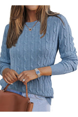 Arach&Cloz Women's Wool Blend Classic Crew Neck Casual Fall Sweaters