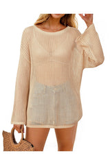 Arach&Cloz Women's Linen Summer Fall Lightweight Crochet Tops Beach Cover Up 2025