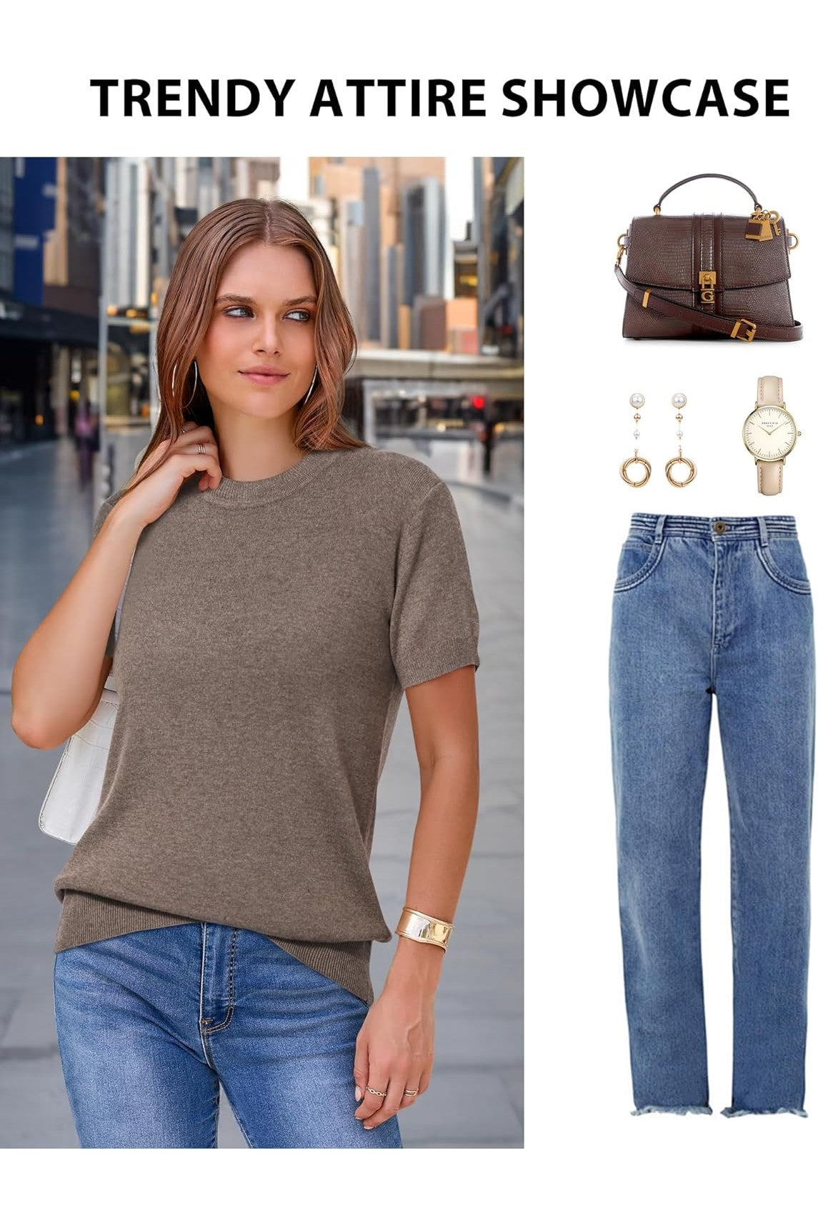 Arach&Cloz Women's Wool Blend Business Casual Essential Fall Layering Pullover Sweaters