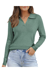 Arach&Cloz Women¡¯s Wool Blend Collared Fall Pullover Sweaters Business Casual Outfits 2025