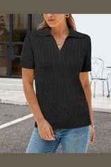 Arach&Cloz Women's Wool Blend Summer Fall Tops Business Casual Polo Shirts 2025