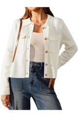 Arach&Cloz Women's Wool Blend Fall Fashion Button Down Cropped Jacket Shackets 2025