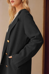 Arach&Cloz Women's Wool Blend Double Breasted Winter Outfits Long Cardigan Sweater Coat 2025