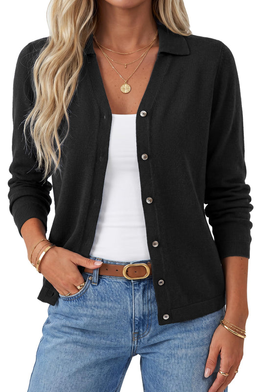 Arach&Cloz Wool-Blend Collared Cardigan — product image 20