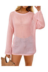 Arach&Cloz Women's Linen Summer Fall Lightweight Crochet Tops Beach Cover Up 2025