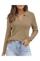 Arach&Cloz Women¡¯s Wool Blend Collared Fall Pullover Sweaters Business Casual Outfits 2025